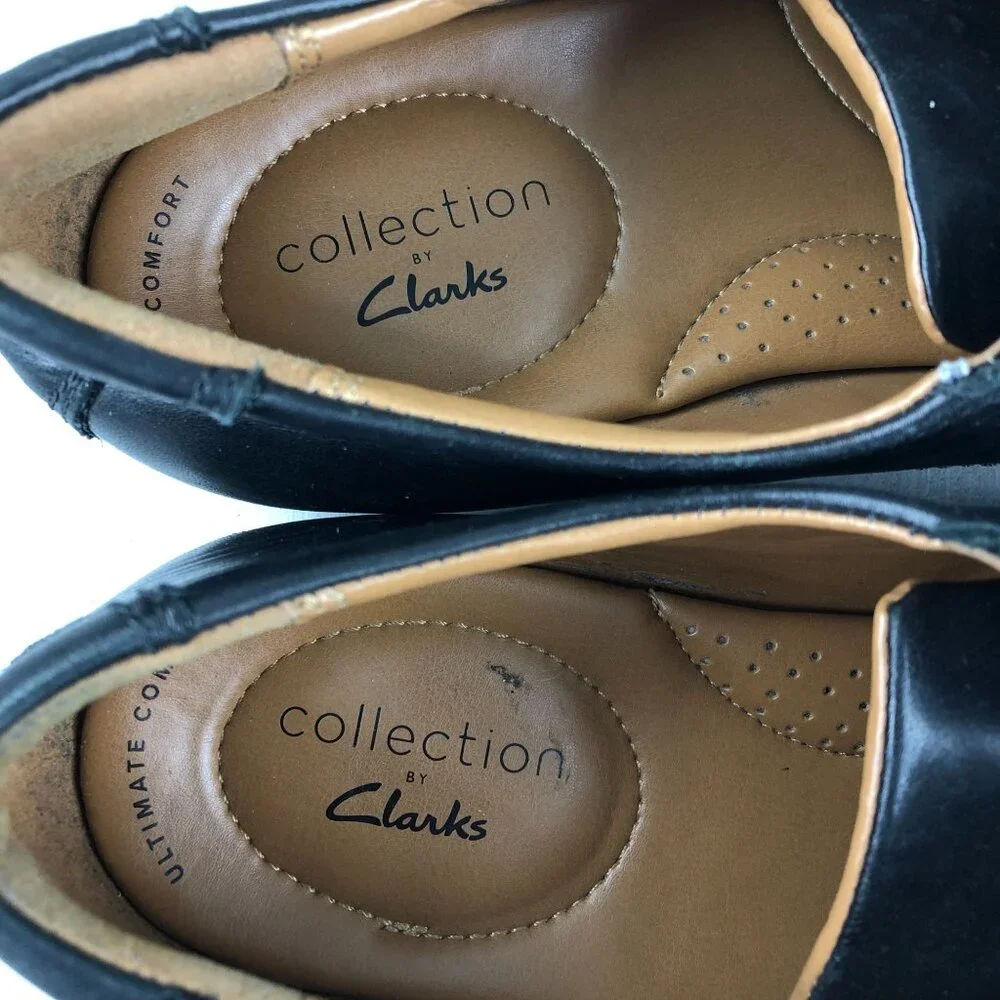 Clarks Men's Size 8.5M Collection Tilden Plain Black Ultimate Comfort Oxfords